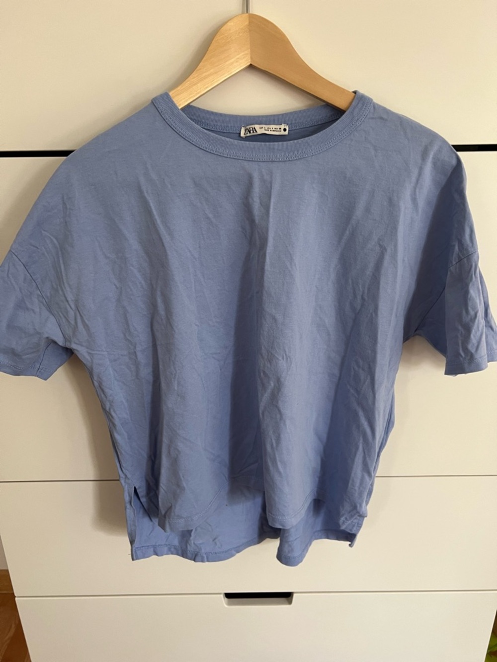 Zara Dusty Blue Crewneck T-Shirt